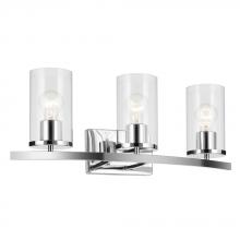  45497CHCLR - Crosby 23" 3-Light Vanity Light with Clear Glass in Chrome