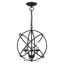  40904-04 - 3 Lt Black Convertible Chandelier / Semi Flush