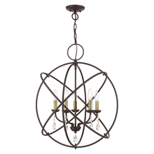  40905-07 - 5 Lt Bronze Chandelier