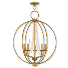  40915-48 - 5 Light Antique Gold Leaf Chandelier