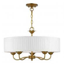  41775-48 - 5 Light Antique Gold Leaf Pendant Chandelier