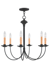  4456-04 - 6 Light Black Chandelier