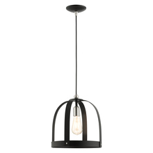  49643-14 - 1 Lt Textured Black  Pendant