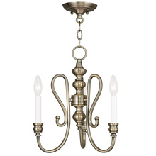  5163-01 - 3 Light AB Mini Chandelier/Ceiling Mount