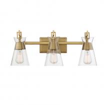  8-1830-3-322 - Lakewood 3-Light Bathroom Vanity Light in Warm Brass