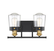  8-2069-2-51 - Macauley 2-Light Bathroom Vanity Light in Vintage Black with Warm Brass