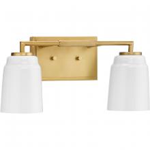  P300504-191 - Spenser Collection Two-Light Brushed Gold Industrial Vanity Light