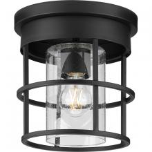  P350236-31M - Burgess Collection One-Light Matte Black Modern Farmhouse Flush Mount