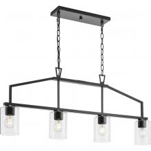  P400317-31M - Goodwin Collection Four-Light Matte Black Modern Farmhouse Island Light