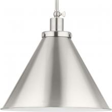  P500385-009 - Hinton Collection One-Light Brushed Nickel Modern Farmhouse Pendant