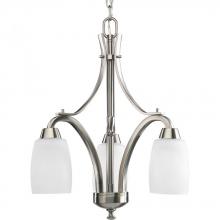  P4434-09 - Wisten Collection Three-Light Brushed Nickel Etched Glass Modern Chandelier Light