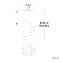  PD-68905R-BK - Banded Chandelier Light