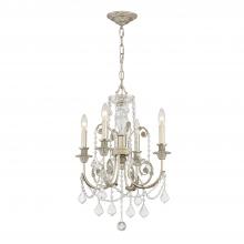  5114-OS-CL-MWP - Regis 4 Light Hand Cut Crystal Olde Silver Mini Chandelier