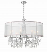  5628-CH - Hampton 8 Light Drum Shade Polished Chrome Chandelier