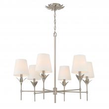  568-SA - Broche 6 Light Antique Silver Chandelier