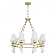  8867-AG - Baxter 8 Light Antique Aged Brass Chandelier