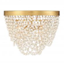  FIO-A9103-GA-WH - Fiona 3 Light Antique Gold Flush Mount