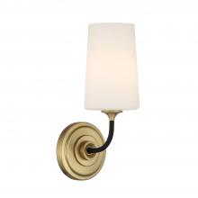  NIL-70011-BF-MG - Niles 1 Light Black Forged + Modern Gold Sconce