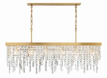  WIN-217-GA-CL-MWP - Winfield 6 Light Antique Gold Linear Chandelier