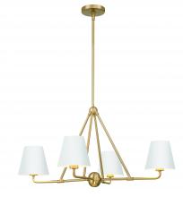  XAV-B9304-VG-WH - Xavier 4 Light Vibrant Gold + White Chandelier