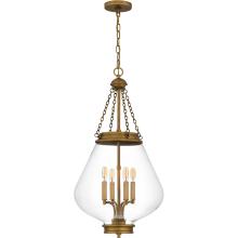  QP6803WS - Wallace 4-Light Weathered Brass Pendant