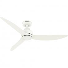  52830 - Hunter 52 inch Mazzini ENERGY STAR® Matte White Damp Rated Ceiling Fan and Handheld Remote