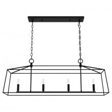  13099 - Hunter Fair Oaks Matte Black 4 Light Medium Chandelier Ceiling Light Fixture