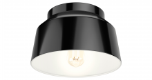  19023 - Hunter Cranbrook Matte Black 1 Light Medium Flush Mount Ceiling Light Fixture