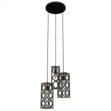  19995 - Hunter Gablecrest French Oak and Rustic Iron 3 Light Pendant Cluster Ceiling Light Fixture