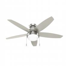  52419 - Hunter 52 inch Lilliana Brushed Nickel Low Profile Ceiling Fan with LED Light Kit and Pull Chain