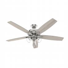  52348 - Hunter 60 inch Dondra ENERGY STAR® Brushed Nickel Ceiling Fan with LED Light Kit and Pull Chain