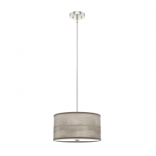  19242 - Hunter Solhaven LT Grey Oak & Brushed Nickel with Painted Cased White Glass 2 LT Pendant Ceiling LT