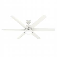  52370 - Hunter 60 in Skysail Fresh White Weather Max Indoor/Outdoor Ceiling Fan with LED LT Kit & Wall Cntrl