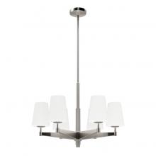  19875 - Hunter Nolita Brushed Nickel with Cased White Glass 6 Light Chandelier Ceiling Light Fixture