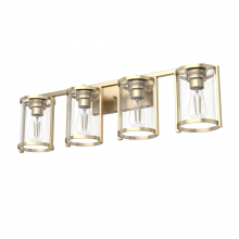  48011 - Hunter Astwood Alturas Gold with Clear Glass 4 Light Bathroom Vanity Wall Light Fixture