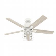  52312 - Hunter 52 inch Techne Wi-Fi HunterExpress Matte White Ceiling Fan with LED LT Kit & Handheld Remote