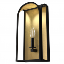  19729 - Hunter Dukestown Natural Black Iron and Gold Leaf 1 Light Large Sconce Wall Light Fixture