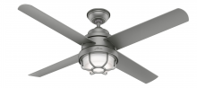  55085 - Hunter 54 inch Searow Matte Silver WeatherMax Indoor / Outdoor Ceiling Fan with LED Light Kit