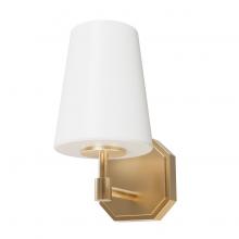  19890 - Hunter Nolita Alturas Gold with Cased White Glass 1 Light Sconce Wall Light Fixture