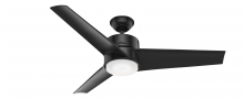  59471 - Hunter 54 inch Havoc Matte Black WeatherMax Indoor / Outdoor Ceiling Fan with LED Light Kit