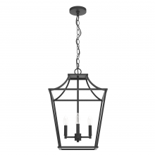  19068 - Hunter Laurel Ridge Natural Black Iron 4 Light Small Pendant Ceiling Light Fixture