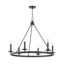  3206-AOB - 6 LIGHT CHANDELIER