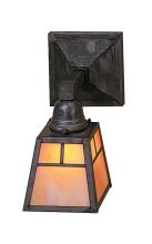 Arroyo Craftsman AS-1TRM-BK - a-line shade one light sconce with t-bar overlay