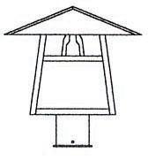 Arroyo Craftsman CP-12BF-MB - 12" carmel post mount with bungalow overlay