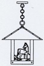  TRH-16HSOF-BK - 16" timber ridge pendant with horse filigree