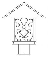  TRP-12ASGW-BK - 12" timber ridge post mount with ashbury  filigree