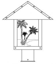  TRP-12PTAM-BK - 12" timber ridge post mount with palm tree  filigree