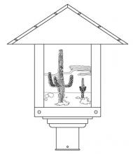 Arroyo Craftsman TRP-16CTWO-BK - 16" timber ridge post mount with cactus  filigree