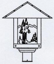  TRP-16MNM-BZ - 16" timber ridge post mount with mountain filigree