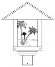  TRP-16PTF-P - 16" timber ridge post mount with palm tree  filigree